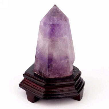 Amethyst Spitze aus Brasilien mit Holzsockel Edelsteine Heilsteine bei Wunderstein24