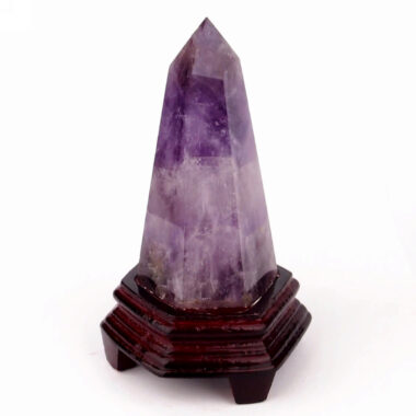 Amethyst Spitze aus Brasilien mit Holzsockel Edelsteine Heilsteine bei Wunderstein24