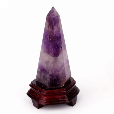 Amethyst Spitze aus Brasilien mit Holzsockel Edelsteine Heilsteine bei Wunderstein24