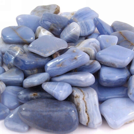 Chalcedon Trommelsteine blau Ø ca. 30 – 50 mm Edelsteine Heilsteine bei Wunderstein24