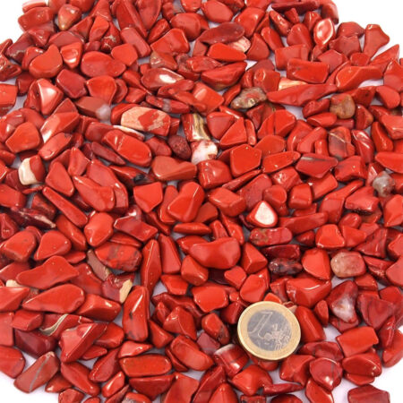 Jaspis Trommelsteine rot Ø ca. 8 – 12 mm Edelsteine Heilsteine bei Wunderstein24