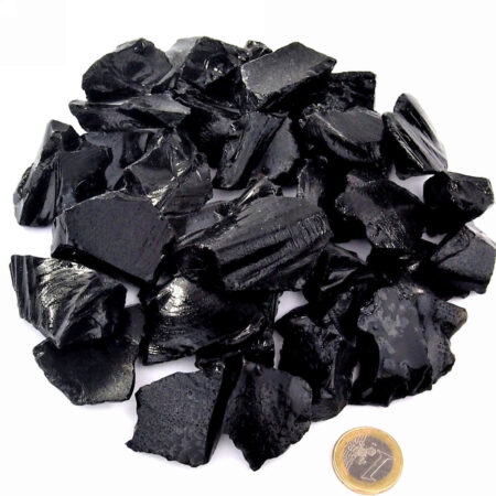 Obsidian Rohsteine schwarz Ø ca. 20 – 40 mm Edelsteine Heilsteine bei Wunderstein24