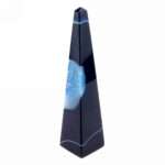 Achat Obelisk | Spitze blau aus Brasilien in bester Farbe und Struktur Edelsteine Heilsteine bei Wunderstein24