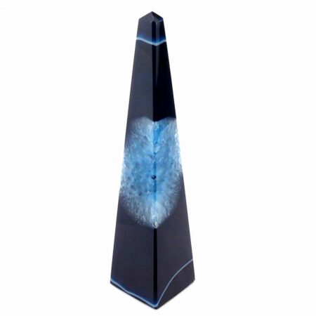 Achat Obelisk | Spitze blau aus Brasilien in bester Farbe und Struktur Edelsteine Heilsteine bei Wunderstein24