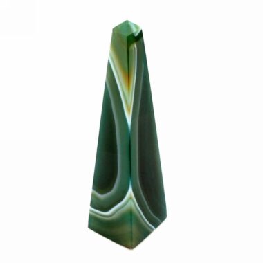 Achat Obelisk | Spitze grün aus Brasilien in bester Farbe und Struktur Edelsteine Heilsteine bei Wunderstein24