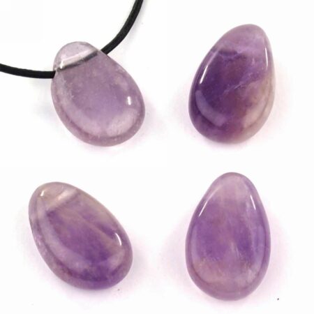 Amethyst Cabochon Anhänger transparent seitlich gebohrt Edelsteine Heilsteine bei Wunderstein24