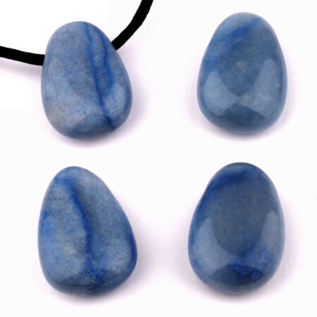 Aventurin blau | Blauquarz Cabochon Anhänger seitlich gebohrt Edelsteine Heilsteine bei Wunderstein24