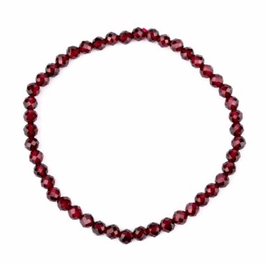 Granat Ø 4 mm facettiertes Kugel | Perlen Armband flexibel und dehnbar Edelsteine Heilsteine bei Wunderstein24