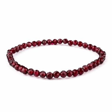 Granat Ø 4 mm facettiertes Kugel | Perlen Armband flexibel und dehnbar Edelsteine Heilsteine bei Wunderstein24