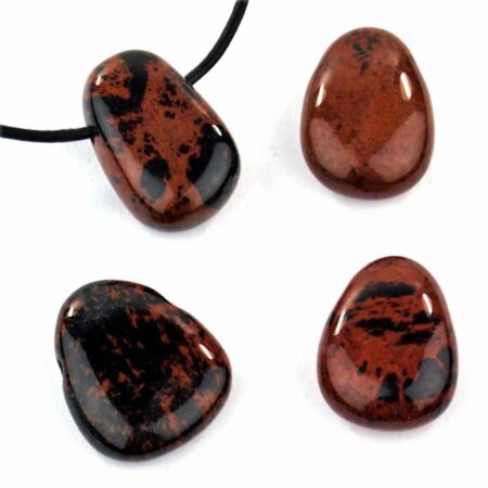 Mahagoni Obsidian Cabochon Anhänger seitlich gebohrt Edelsteine Heilsteine bei Wunderstein24