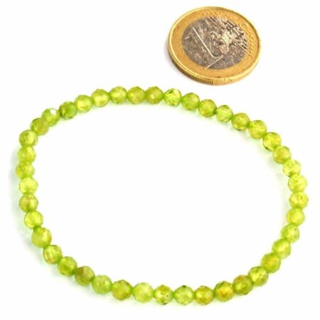 Olivin | Peridot facettiert Edelstein Armband flexibel und dehnbar Edelsteine Heilsteine bei Wunderstein24