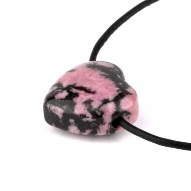 Rhodonit Herz Anhänger Ø 20 mm seitlich gebohrt Edelsteine Heilsteine bei Wunderstein24