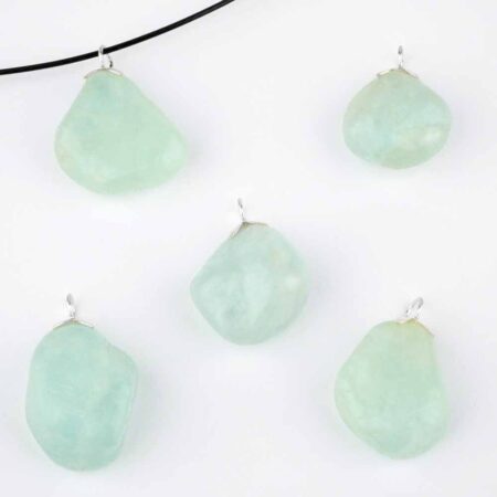 Aquamarin | Beryll Anhänger mit 925 Sterling-Silber Öse Edelsteine Heilsteine bei Wunderstein24
