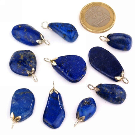 Lapislazuli Anhänger mit 925 Sterling-Silber Öse Edelsteine Heilsteine bei Wunderstein24