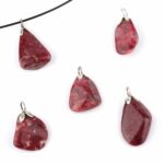 Thulit Anhänger mit 925 Sterling-Silber Öse Edelsteine Heilsteine bei Wunderstein24