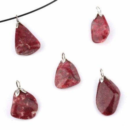 Thulit Anhänger mit 925 Sterling-Silber Öse Edelsteine Heilsteine bei Wunderstein24