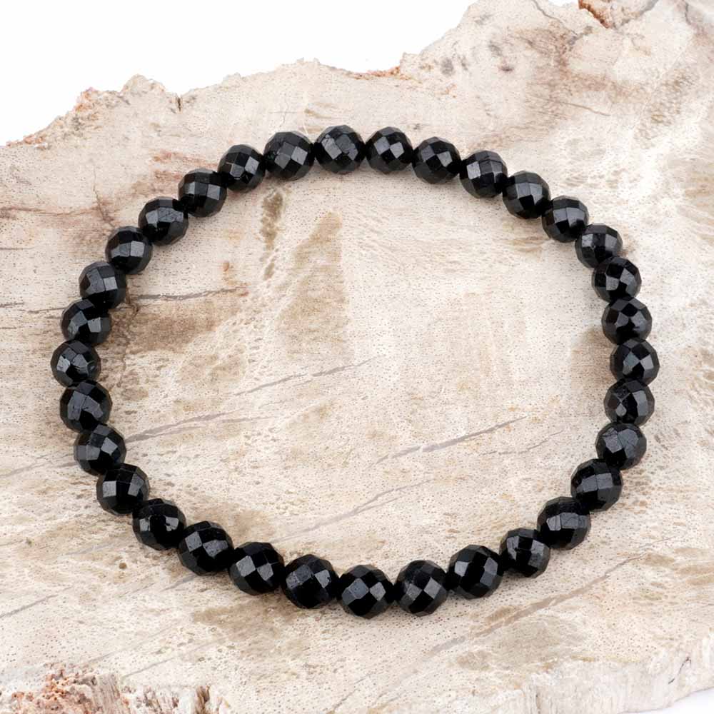 Turmalin schwarz facettiert Ø 6,5 mm Edelstein Armband flexibel und dehnbar Edelsteine Heilsteine bei Wunderstein24 Turmalin schwarz facettiert Ø 6,5 mm Edelstein Armband flexibel und dehnbar Edelsteine Heilsteine bei Wunderstein24