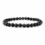Turmalin schwarz facettiert Ø 5,5 mm Edelstein Armband flexibel und dehnbar Edelsteine Heilsteine bei Wunderstein24