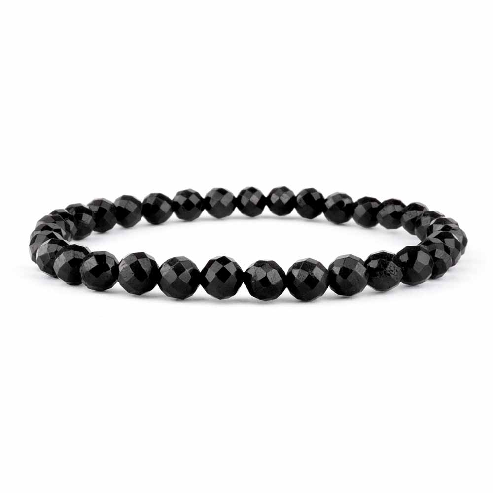 Turmalin schwarz facettiert Ø 6,5 mm Edelstein Armband flexibel und dehnbar Edelsteine Heilsteine bei Wunderstein24 Turmalin schwarz facettiert Ø 6,5 mm Edelstein Armband flexibel und dehnbar Edelsteine Heilsteine bei Wunderstein24