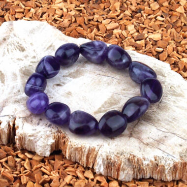 Amethyst Ø 10 mm Nugget Edelstein Armband flexibel und dehnbar Edelsteine Heilsteine bei Wunderstein24