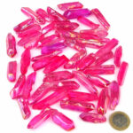 Aqua Aura Bergkristall – Spitzen pink Länge je ca. 30 – 60 mm Edelsteine Heilsteine bei Wunderstein24