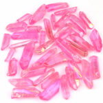 Aqua Aura Bergkristall – Spitzen pink Länge je ca. 30 – 60 mm Edelsteine Heilsteine bei Wunderstein24