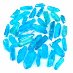 Aqua Aura Bergkristall – Spitzen rot Länge je ca. 30 – 60 mm Edelsteine Heilsteine bei Wunderstein24