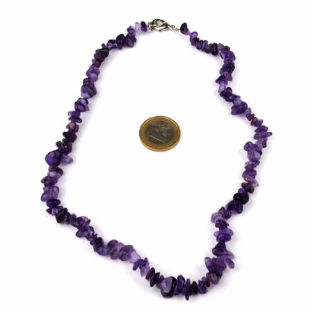 Amethyst Kette Länge ca. 45 cm mit Karabiner-Verschluss Edelsteine Heilsteine bei Wunderstein24