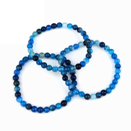 Achat blau Ø 6 mm Kugel Edelstein Armband flexibel und dehnbar Edelsteine Heilsteine bei Wunderstein24