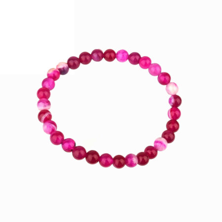 Achat pink Ø 6 mm Kugel Edelstein Armband flexibel und dehnbar Edelsteine Heilsteine bei Wunderstein24