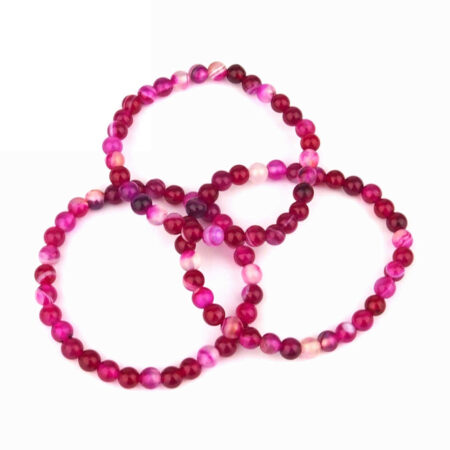 Achat pink Ø 6 mm Kugel Edelstein Armband flexibel und dehnbar Edelsteine Heilsteine bei Wunderstein24