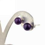 Amethyst Ø 6 mm Kugel Ohrstecker Paar & 925 Sterling-Silber Edelsteine Heilsteine bei Wunderstein24