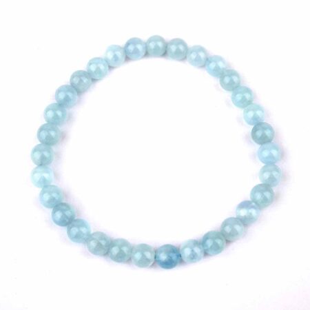 Aquamarin Ø 6 mm Kugel Edelstein Armband flexibel und dehnbar Edelsteine Heilsteine bei Wunderstein24