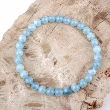 Aquamarin Ø 6 mm Kugel Edelstein Armband flexibel und dehnbar Edelsteine Heilsteine bei Wunderstein24