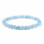 Aquamarin Ø 6 mm Kugel Edelstein Armband flexibel und dehnbar Edelsteine Heilsteine bei Wunderstein24