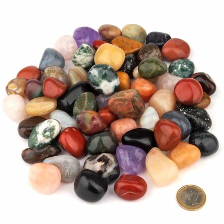 Bunte Trommelsteine – Mix 100% Naturmischung aus Indien Ø ca. 25 – 35 mm Edelsteine Heilsteine bei Wunderstein24
