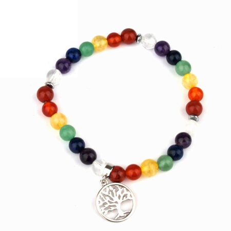 Chakra – Baum des Lebens Ø 6 mm Kugel Edelstein Armband flexibel und dehnbar Edelsteine Heilsteine bei Wunderstein24