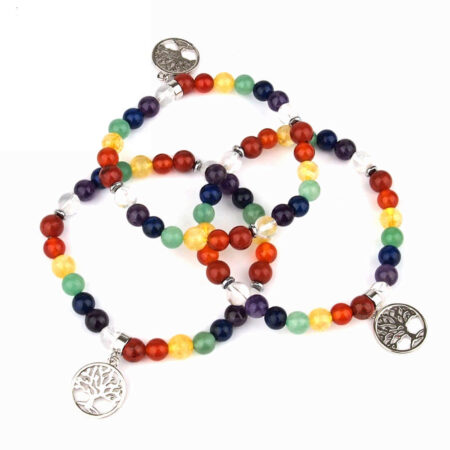 Chakra – Baum des Lebens Ø 6 mm Kugel Edelstein Armband flexibel und dehnbar Edelsteine Heilsteine bei Wunderstein24