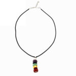 Chakra Anhänger Stab & schwarze Kette (Baumwollband gewachst) Länge 45 – 50 cm Edelsteine Heilsteine bei Wunderstein24