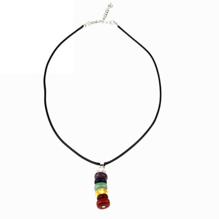 Chakra Anhänger Stab & schwarze Kette (Baumwollband gewachst) Länge 45 – 50 cm Edelsteine Heilsteine bei Wunderstein24