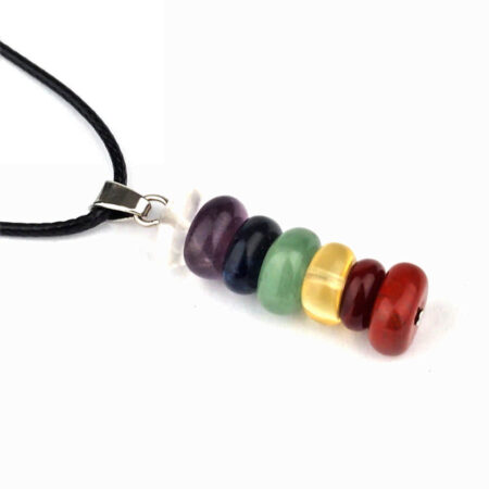 Chakra Anhänger Stab & schwarze Kette (Baumwollband gewachst) Länge 45 – 50 cm Edelsteine Heilsteine bei Wunderstein24