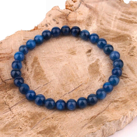 Cyanid | Kyanit | Disthen Ø 6 mm Kugel Edelstein Armband flexibel und dehnbar Edelsteine Heilsteine bei Wunderstein24