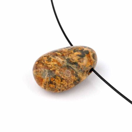 Leoparden Jaspis gelb Cabochon Anhänger seitlich gebohrt Edelsteine Heilsteine bei Wunderstein24