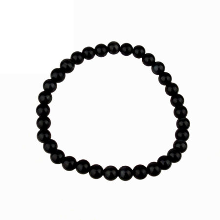 Obsidian schwarz Ø 6 mm Kugel Edelstein Armband flexibel und dehnbar Edelsteine Heilsteine bei Wunderstein24