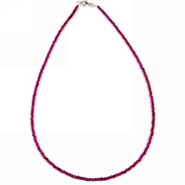 Rubin facettierte Perlen Kette Länge 45 cm in bester Qualität Edelsteine Heilsteine bei Wunderstein24