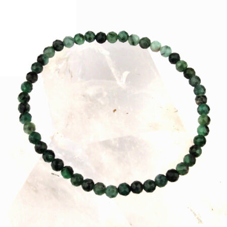 Smaragd facettiert Ø 4 mm Edelstein Armband flexibel und dehnbar Edelsteine Heilsteine bei Wunderstein24