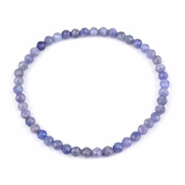 Tansanit facettiert Ø 4,5 mm Kugel Edelstein Armband flexibel und dehnbar Edelsteine Heilsteine bei Wunderstein24