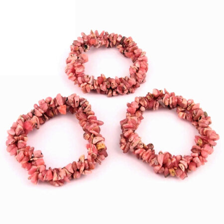 Rhodochrosit Edelstein Armband 3 – reihig geflochten flexibel und dehnbar Edelsteine Heilsteine bei Wunderstein24