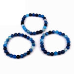 Achat blau Ø 8 mm Kugel Edelstein Armband flexibel und dehnbar Edelsteine Heilsteine bei Wunderstein24