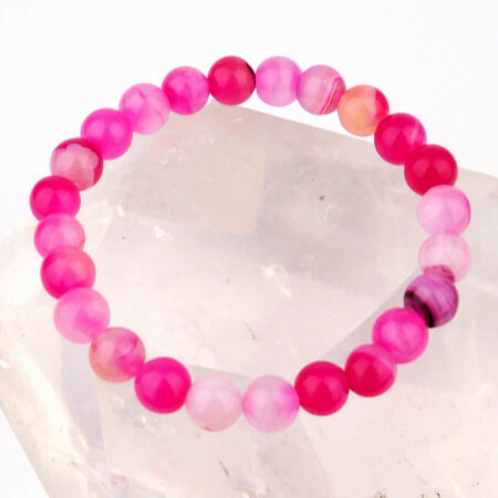 Achat pink Ø 8 mm Kugel Edelstein Armband flexibel und dehnbar Edelsteine Heilsteine bei Wunderstein24